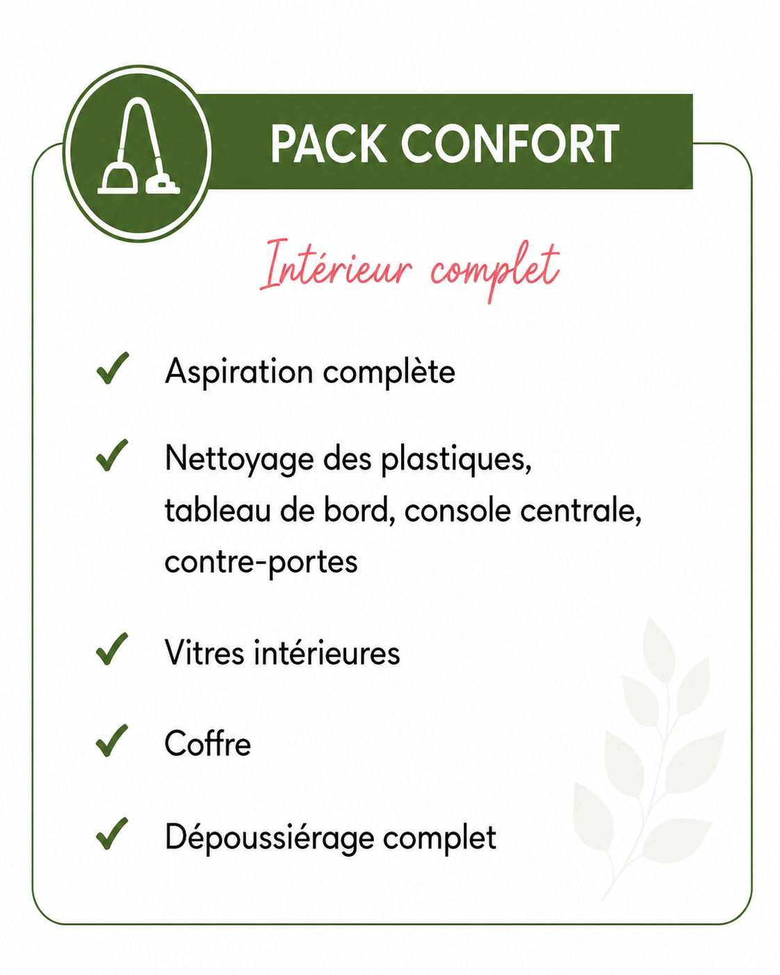 Pack Confort SUV / MONOSPACE