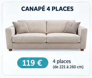 Canapé 4 places / méridienne