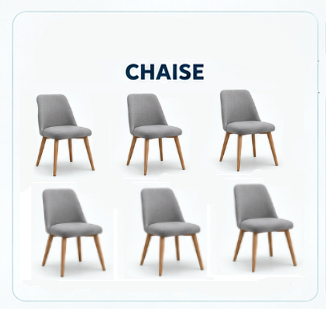 6 chaises textiles